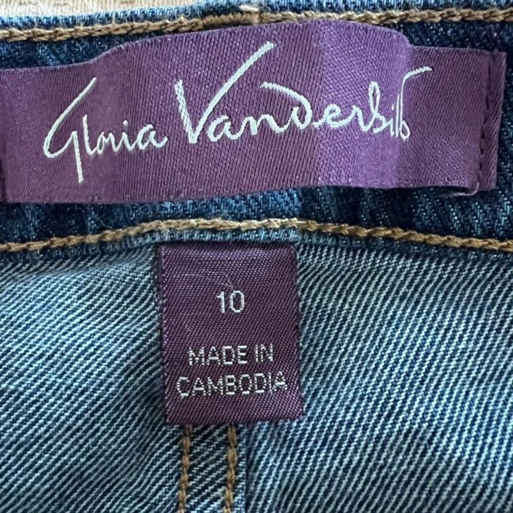 Gloria Vanderbilt High Rise Cuffed‎ Boyfriend Jeans Blue Denim Size 10 Cropped - Picture 10 of 16